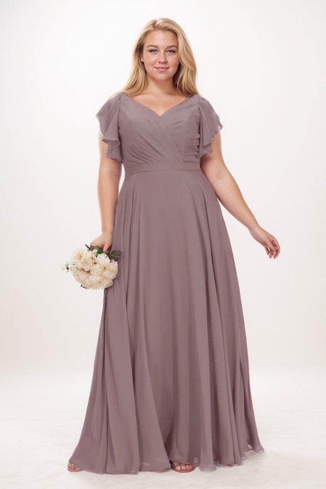A-Line Maxi Chiffon Bridesmaid Dress CB0763 - COCOMELODY